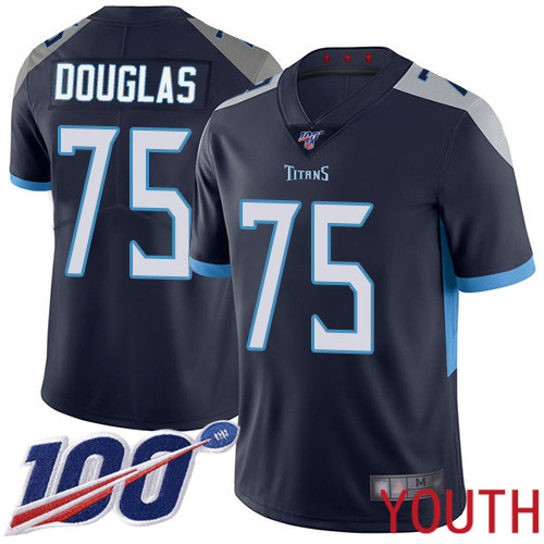 Tennessee Titans Limited Navy Blue Youth Jamil Douglas Home Jersey NFL Football #75 100th Season Vapor Untouchable->women nfl jersey->Women Jersey